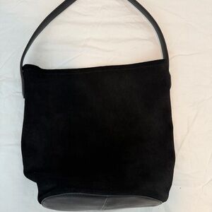 J. Crew Black Suede Hobo Bag